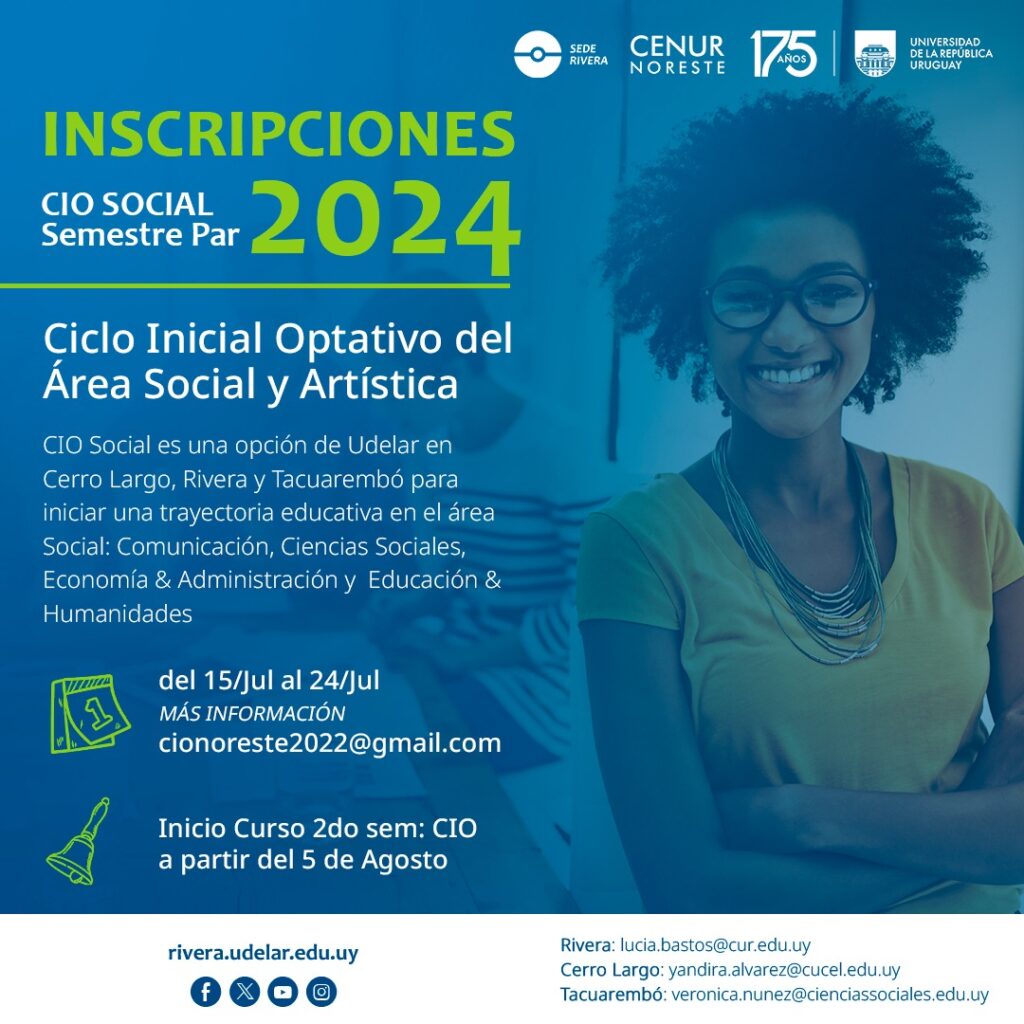 ¡Inscripciones abiertas para el CIO Social 2024 en Udelar! Centro